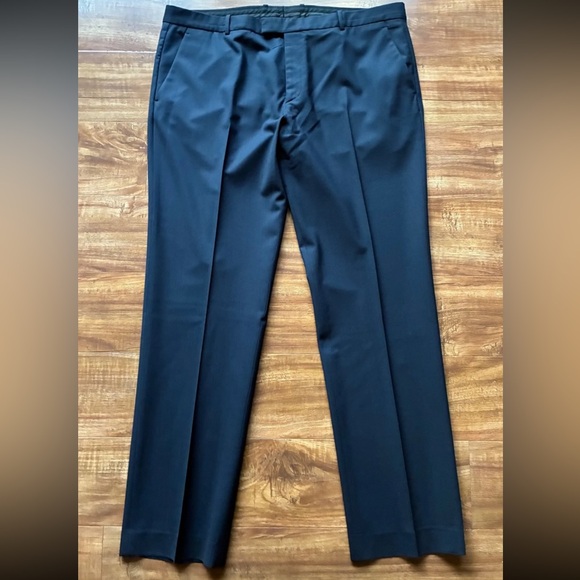 Theory Other - Theory Mens Navy Blue Flat Front Trouser Dressy Suit Pants Bottom Pockets Sz 40